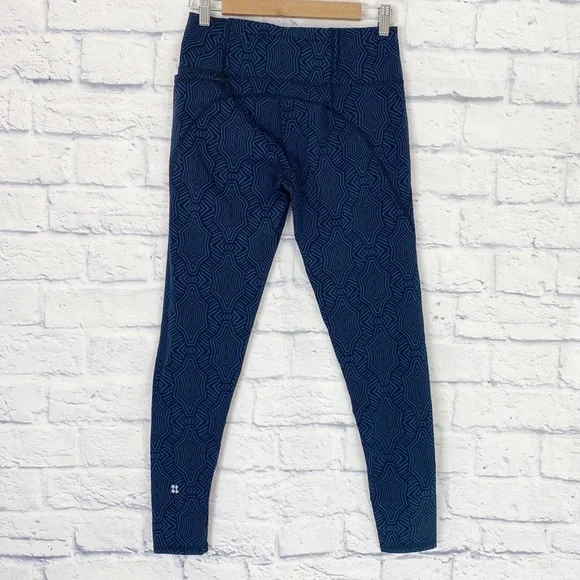 Sweaty Betty The Power black blue line print leggings - Picture 3 of 6